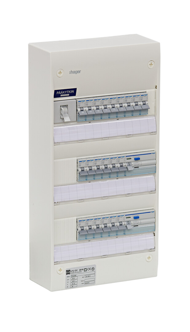 Ryhmäkeskus IP30 pinta In=35A, JSK 9xC10A+12xC16A, 2xVVSK