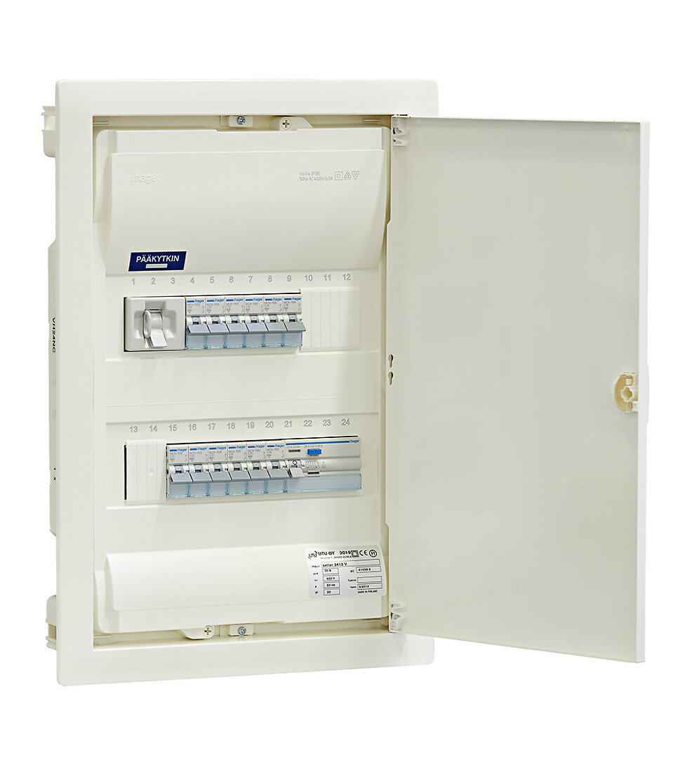 Ryhmäkeskus IP30 uppo In=35A, JSK 6xC10A+6xC16A, 1xVVSK