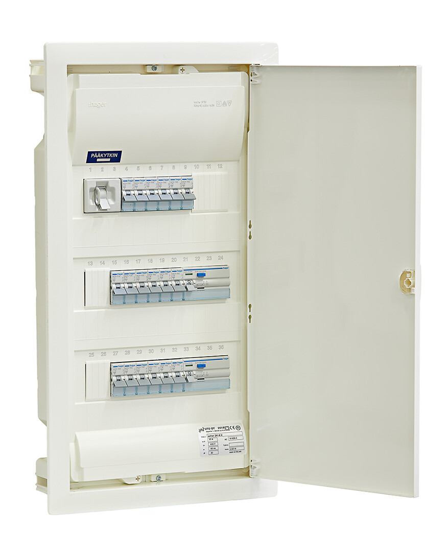 Ryhmäkeskus IP30 uppo In=35A, JSK 9xC10A+9xC16A, 2xVVSK
