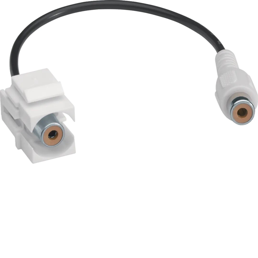 Keystone-liitinmoduuli RCA naaras-naaras valkoinen 0.2m, halogeeniton