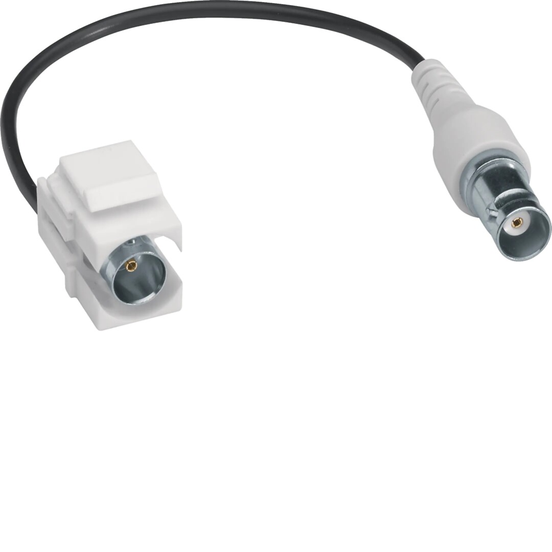 Keystone-liitinmoduuli BNC naaras-naaras valkoinen 0.2m, halogeeniton