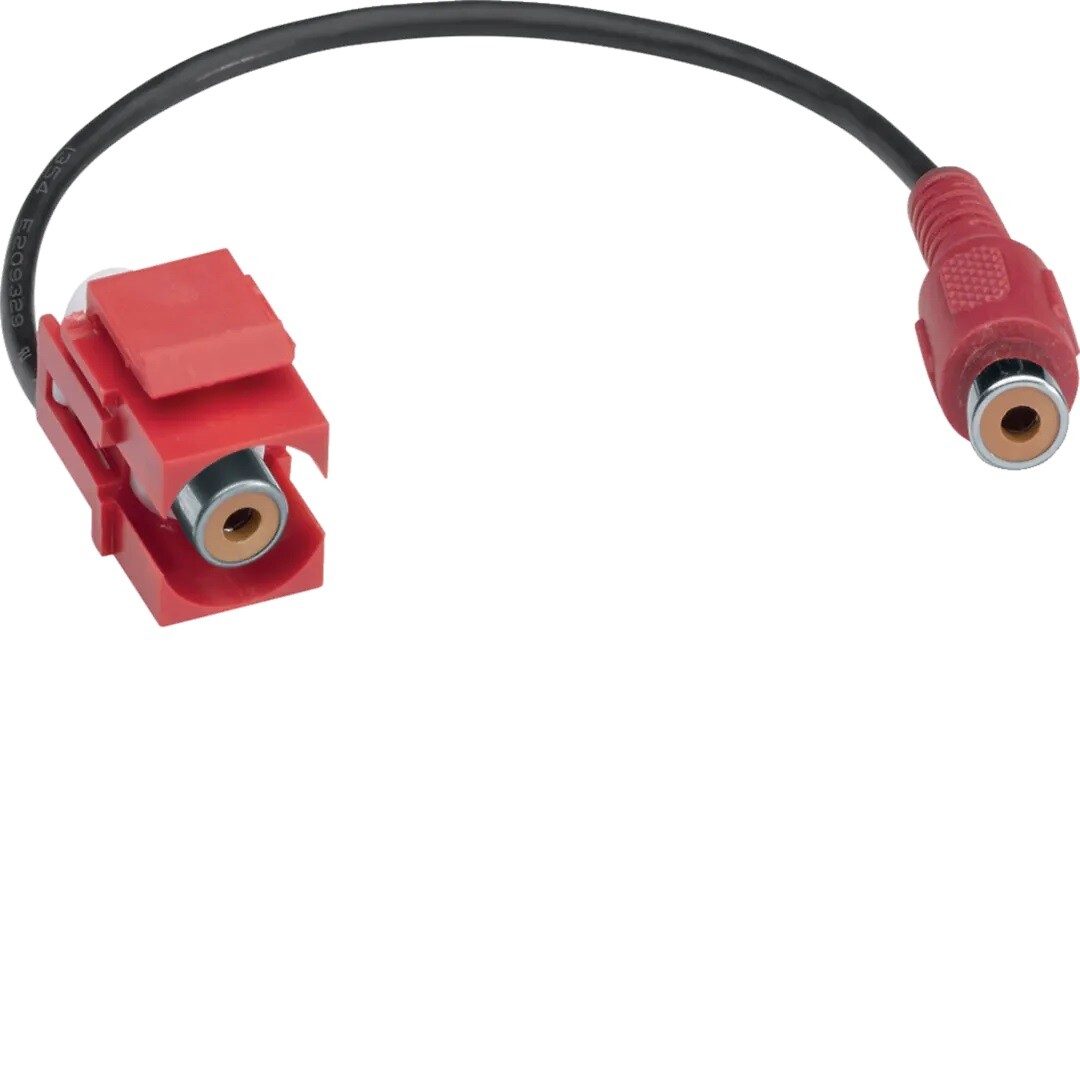 Keystone-liitinmoduuli RCA naaras-naaras punainen 0.2m, halogeeniton