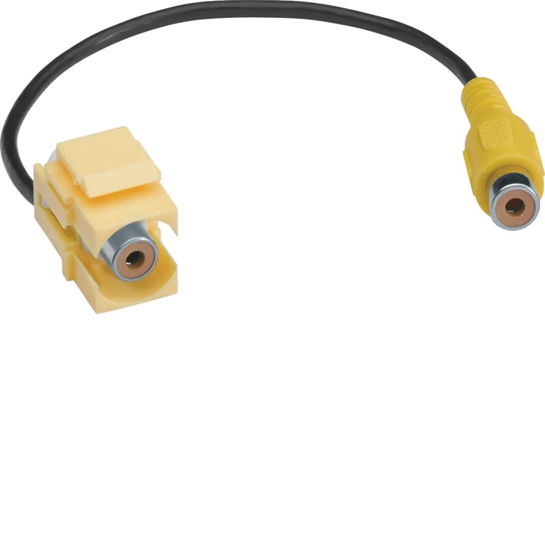 Keystone-liitinmoduuli RCA naaras-naaras keltainen 0.2m, halogeeniton