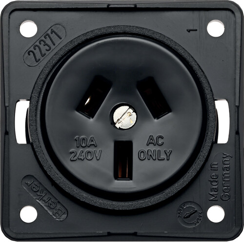Pistorasia 1-osainen AUS 10A/250V, Integro, musta matta