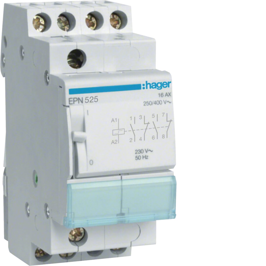Sysäysrele 2s+2a 16A kela 230VAC/110VDC, 2 moduulia