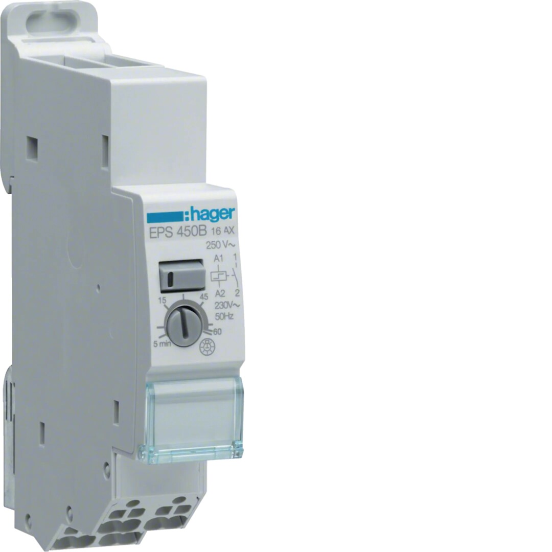 Elektroninen sysäysrele 1s 16A kela 230VAC, porrasvaloajastuksella, QuickConnect