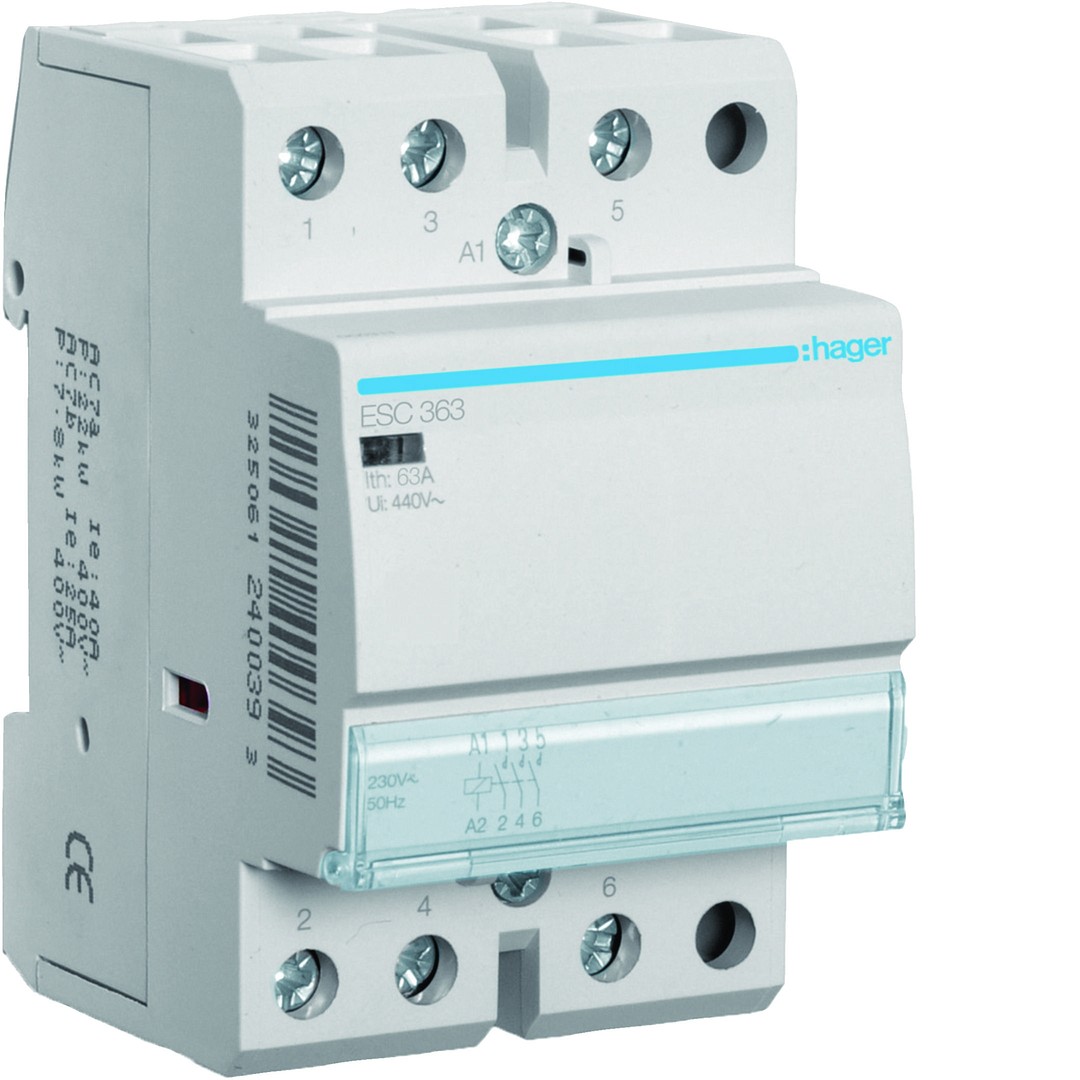 Kontaktori 3s 63A kela 230VAC, 3 moduulia