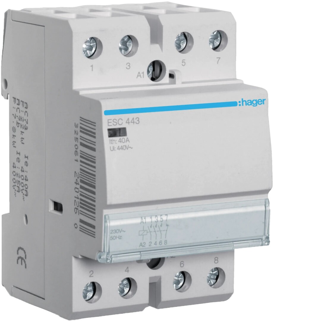 Kontaktori 3s+1a 40A kela 230VAC, 3 moduulia