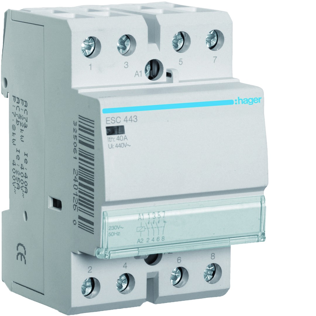 Kontaktori 3s+1a 40A kela 230VAC, 3 moduulia
