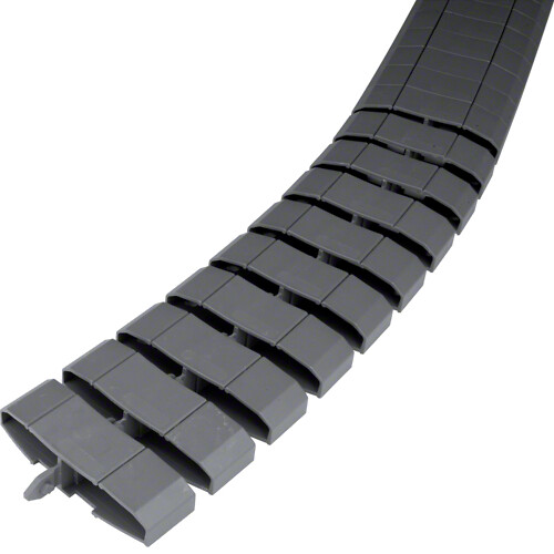 Litteä kaapelisuoja taipuisa 2 johtotilaa PA 20x83mm pituus 1m, raudanharmaa