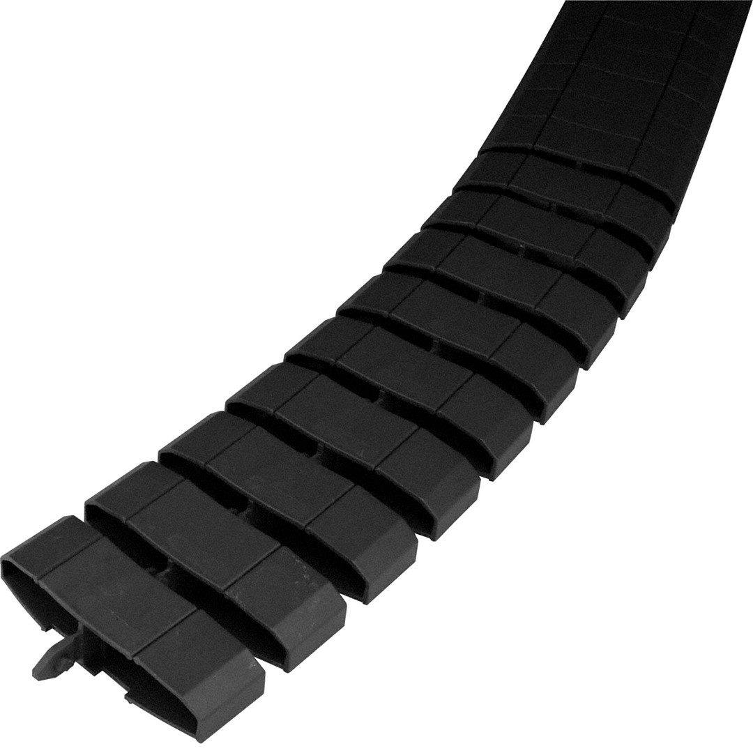 Litteä kaapelisuoja taipuisa 2 johtotilaa PA 20x83mm pituus 1m, syvänmusta