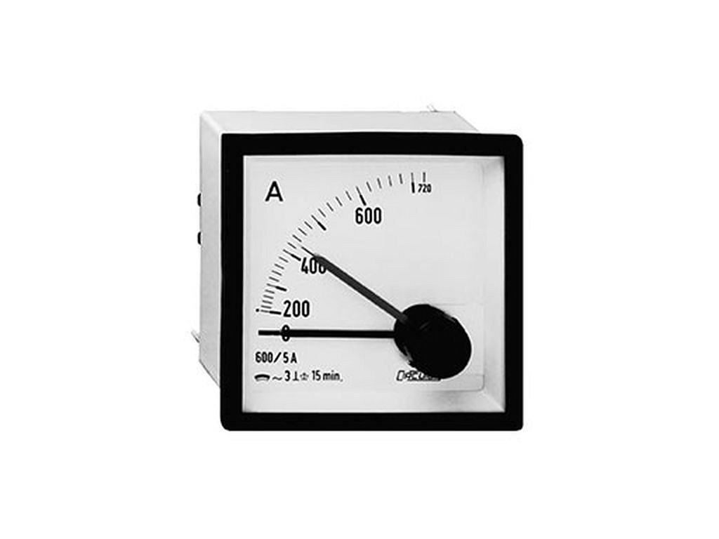 Analoginen virtamittari MC96 virtamuuntajalle X/5A 96x96mm huippuarvo