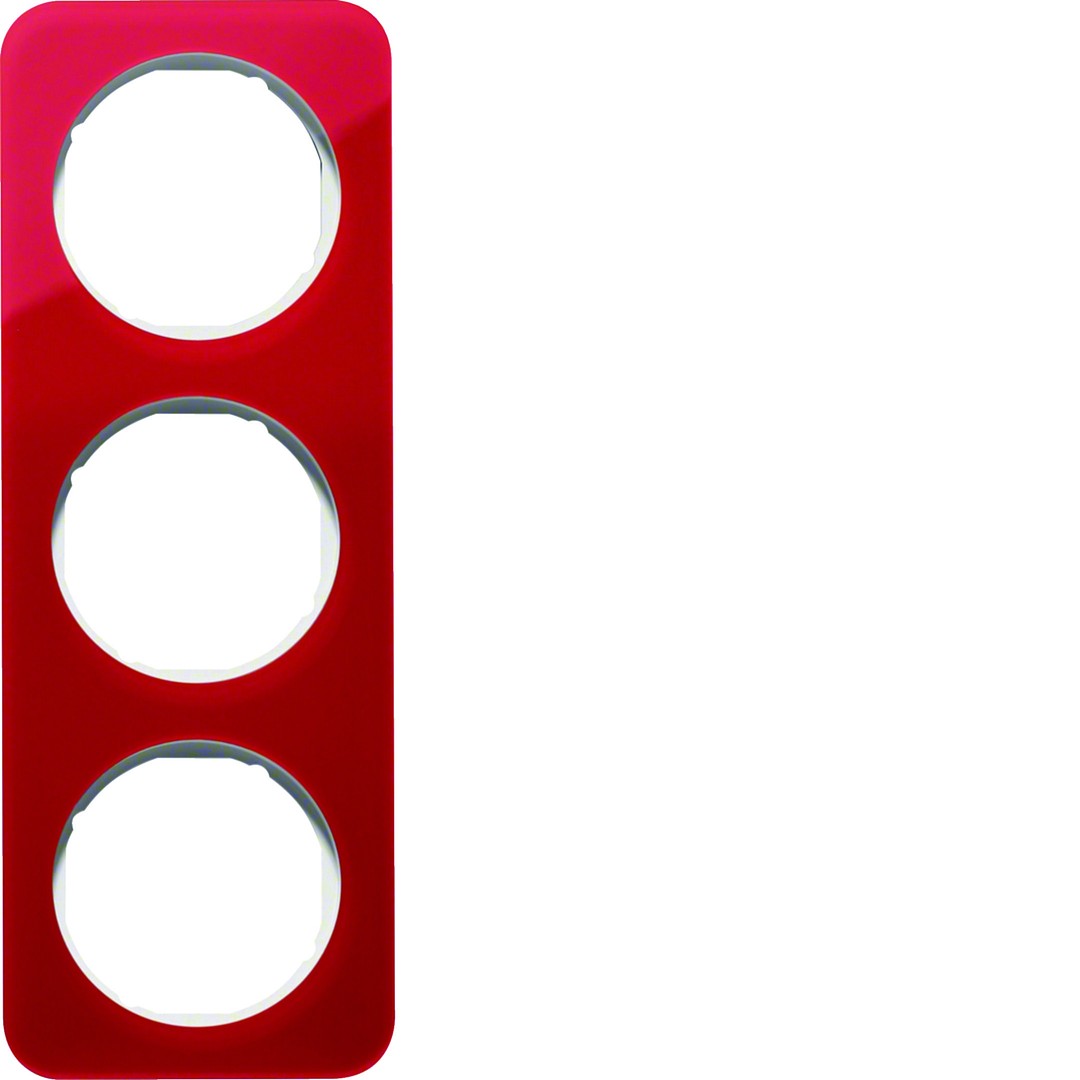 Peitelevy 3-osainen, R.1, akryyli punainen läpinäkyvä/puhtaanvalkoinen kiiltävä
