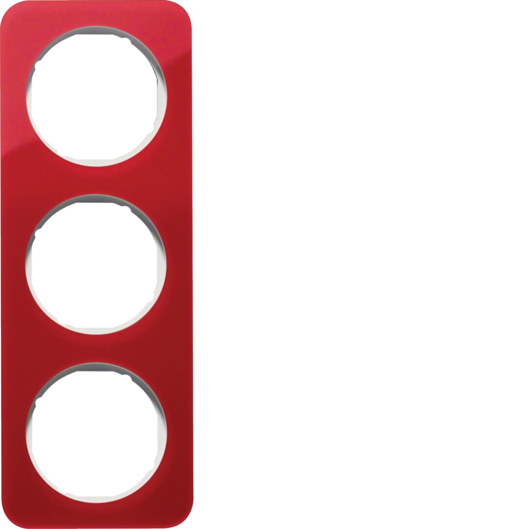 Peitelevy 3-osainen, R.1, akryyli punainen läpinäkyvä/puhtaanvalkoinen kiiltävä