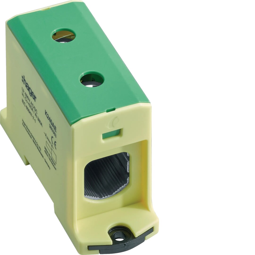 Kytkentäriviliitin PE Al- ja Cu-johtimille, 35mm²-240mm², väri keltavihreä