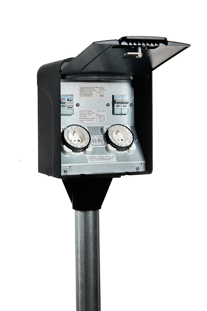 UTUBoX Piharasia IP24 In=16A, 2xKellokytkin, JSK 2xC16A, 1xVVSK