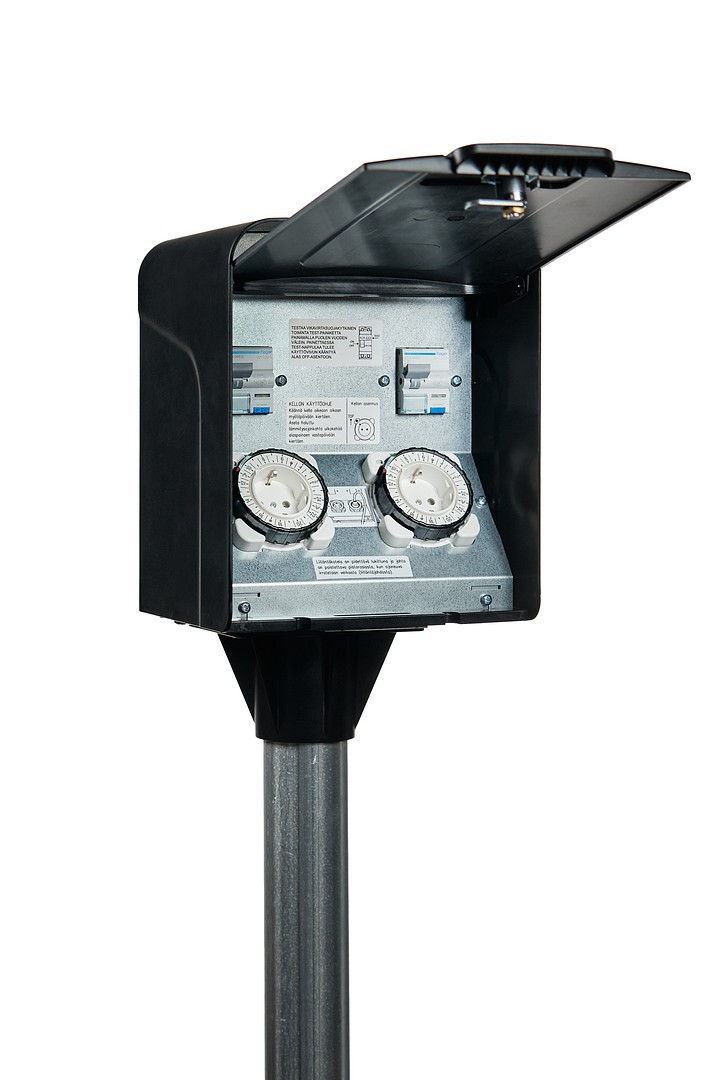 UTUBoX Piharasia IP24 In=16A, 2xKellokytkin, VVJSK 2xC16A (yhdistelmä)