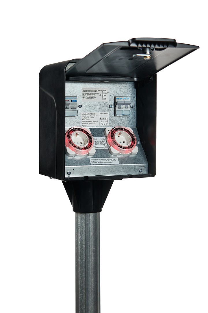 UTUBoX Piharasia IP24 In=16A, 2xKellokytkin (taustavalo), JSK 2xC16A, 1xVVSK