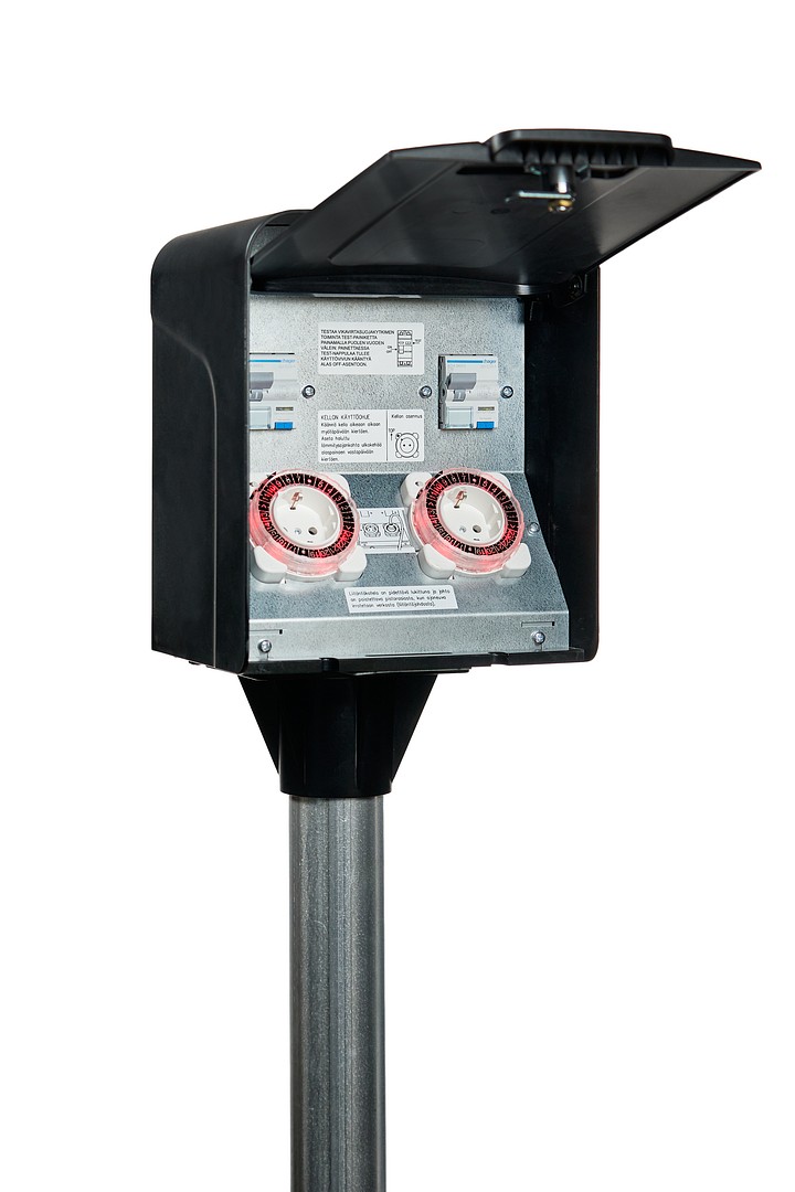 UTUBoX Piharasia IP24 In=16A, 2xKellokytkin (taustavalo),VVJSK 2xC16A (yhdistelmä)