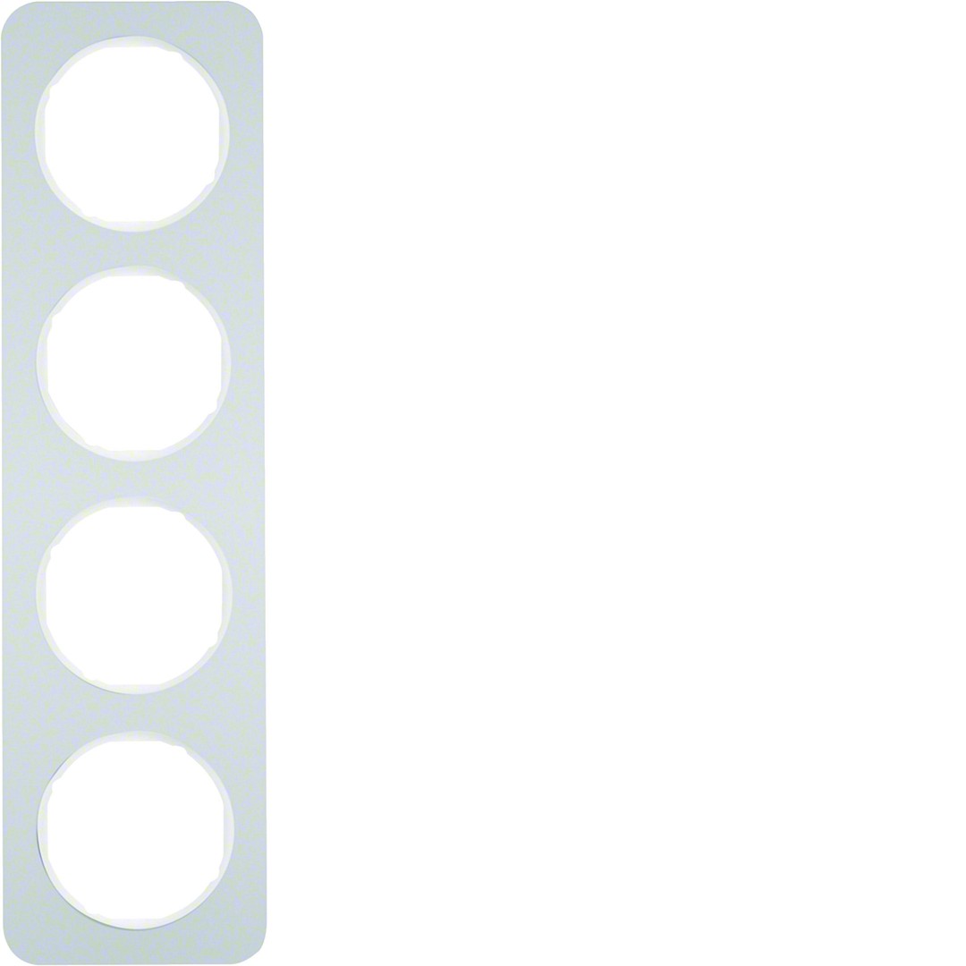 Peitelevy 4-osainen, R.1, alumiini/puhtaanvalkoinen