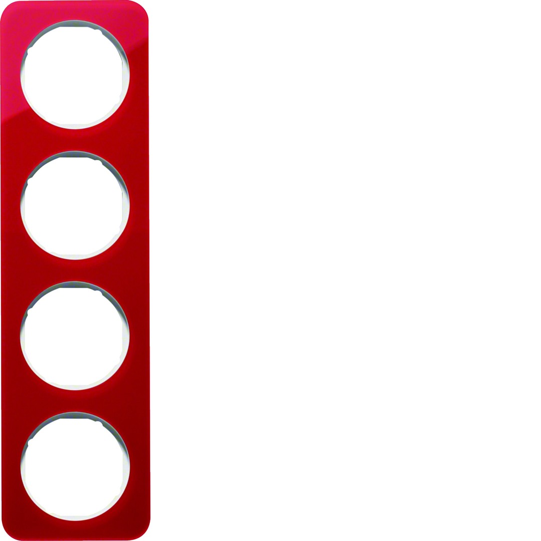 Peitelevy 4-osainen, R.1, akryyli punainen läpinäkyvä/puhtaanvalkoinen kiiltävä