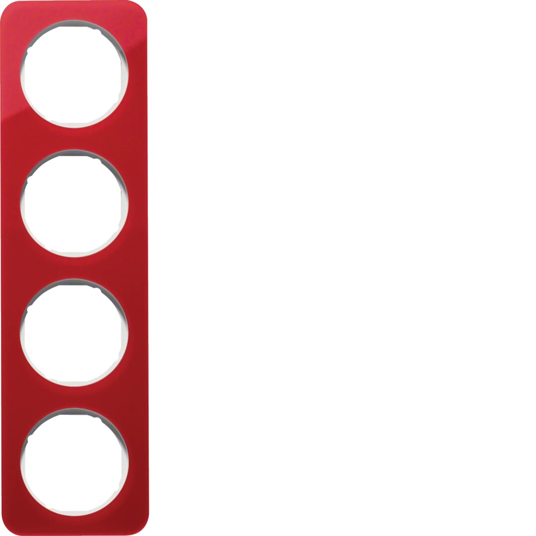 Peitelevy 4-osainen, R.1, akryyli punainen läpinäkyvä/puhtaanvalkoinen kiiltävä