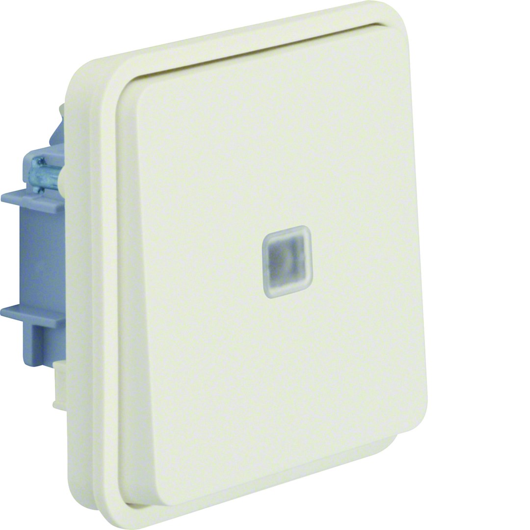 Vaihtokytkinrunko (6) 10AX/250VAC, sinisellä LED 230VAC, W.1, puhtaanvalkoinen