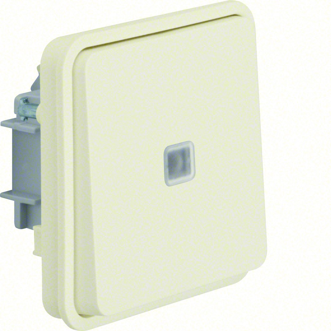 Vipupainikerunko (6) 10A/250VAC sin. LED 230VAC, W.1, puhtaanvalkoinen