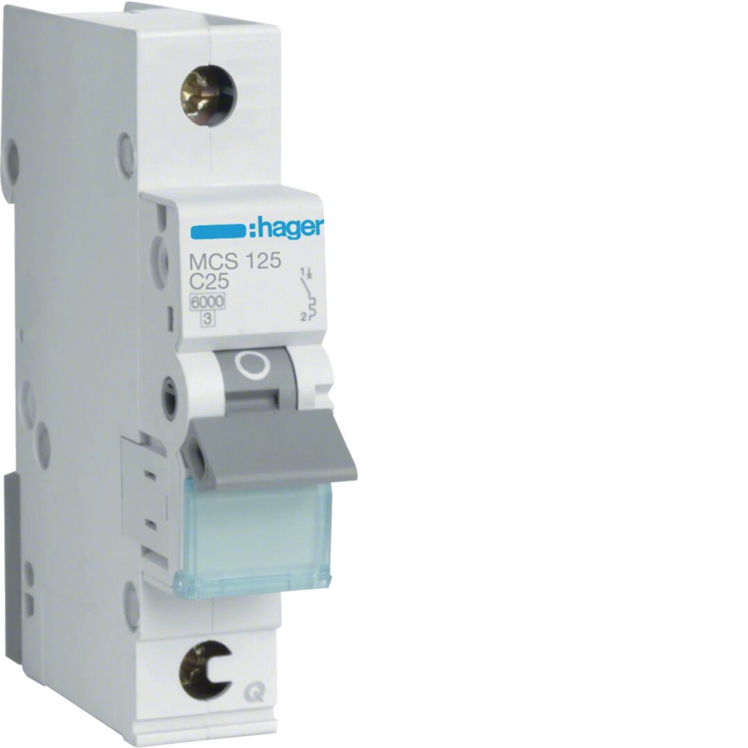 Johdonsuojakatkaisija 1-napainen 6kA C-käyrä 25A QuickConnect 1 moduulia