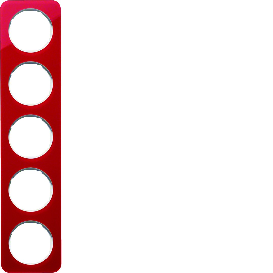 Peitelevy 5-osainen, R.1, akryyli punainen läpinäkyvä/puhtaanvalkoinen kiiltävä
