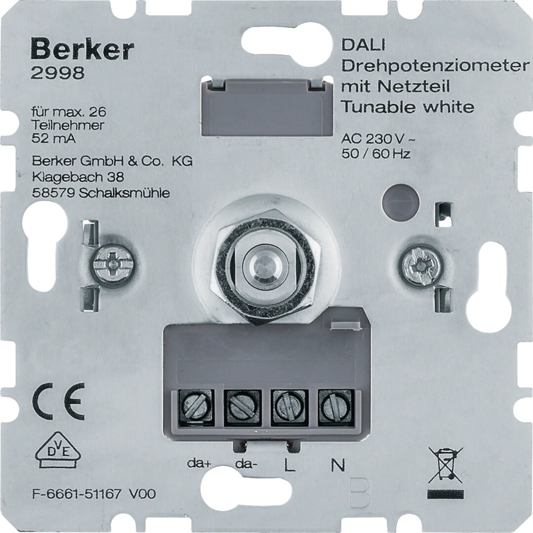 DALI-potentiometri teholähtellä 52mA pehmytlukituksella