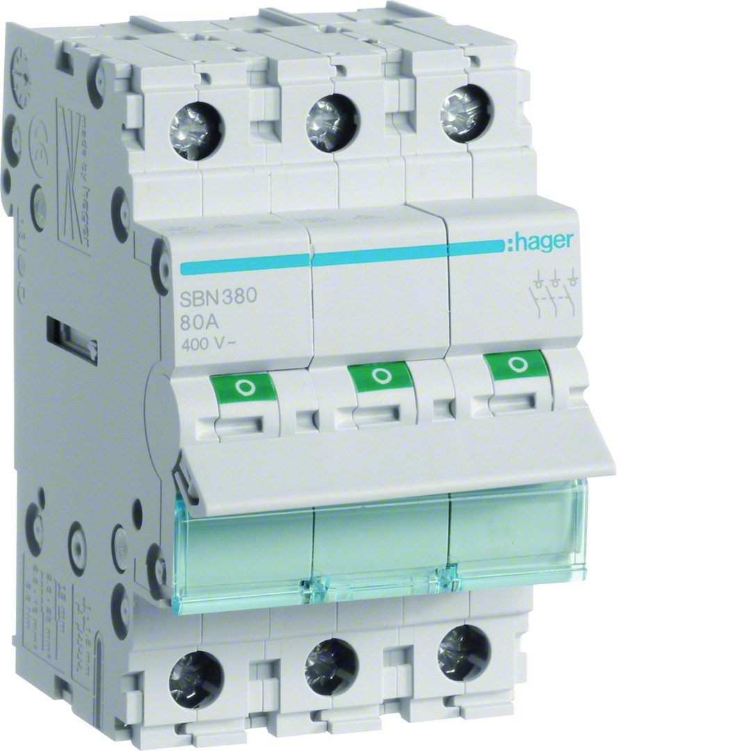 Kytkin 80A 3 sulkeutuvaa kosketinta 400V AC 3 moduulia