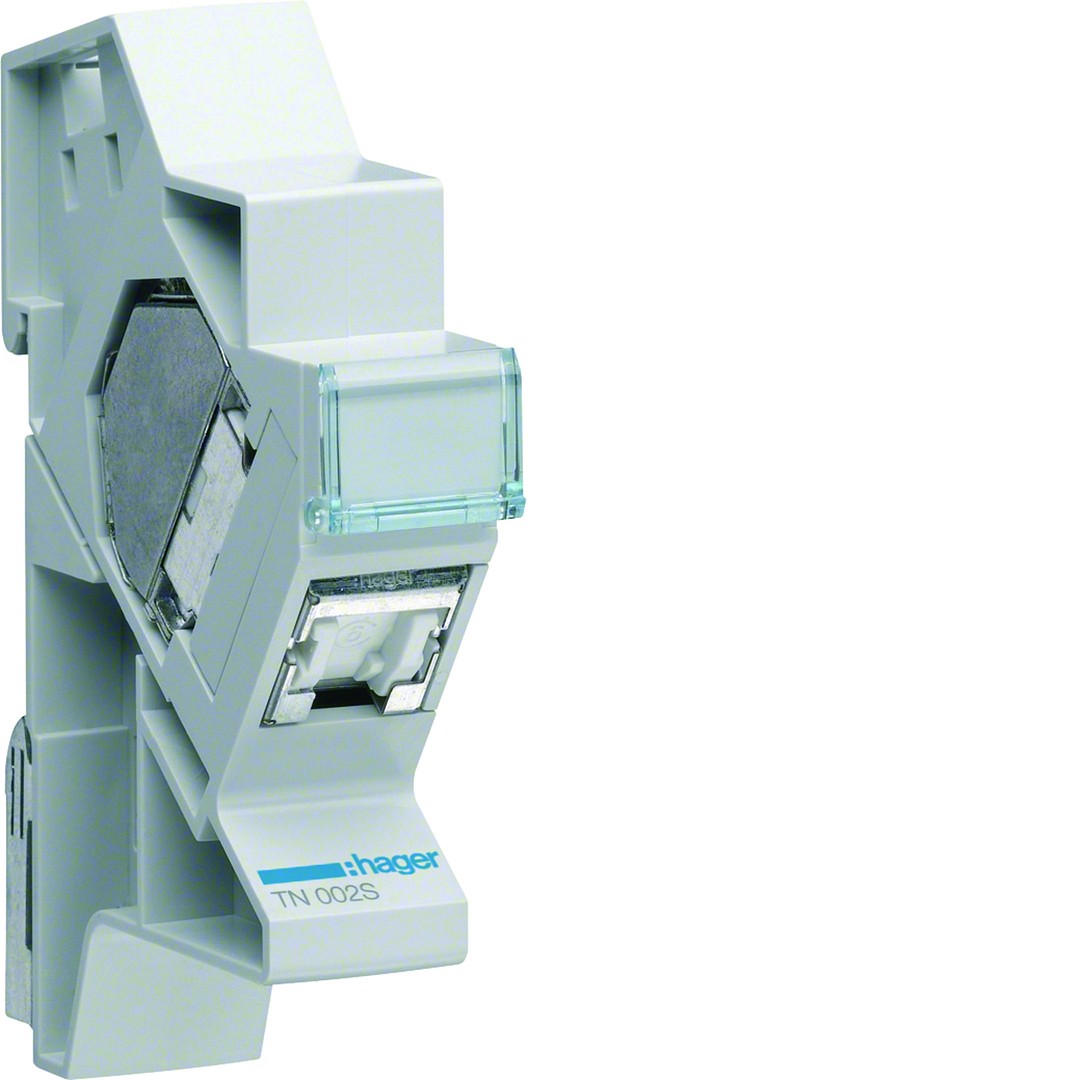 Ristikytkentämoduulipakkaus RJ45 CAT6 STP DIN-kiskoasennukseen, sisältää 4 kpl