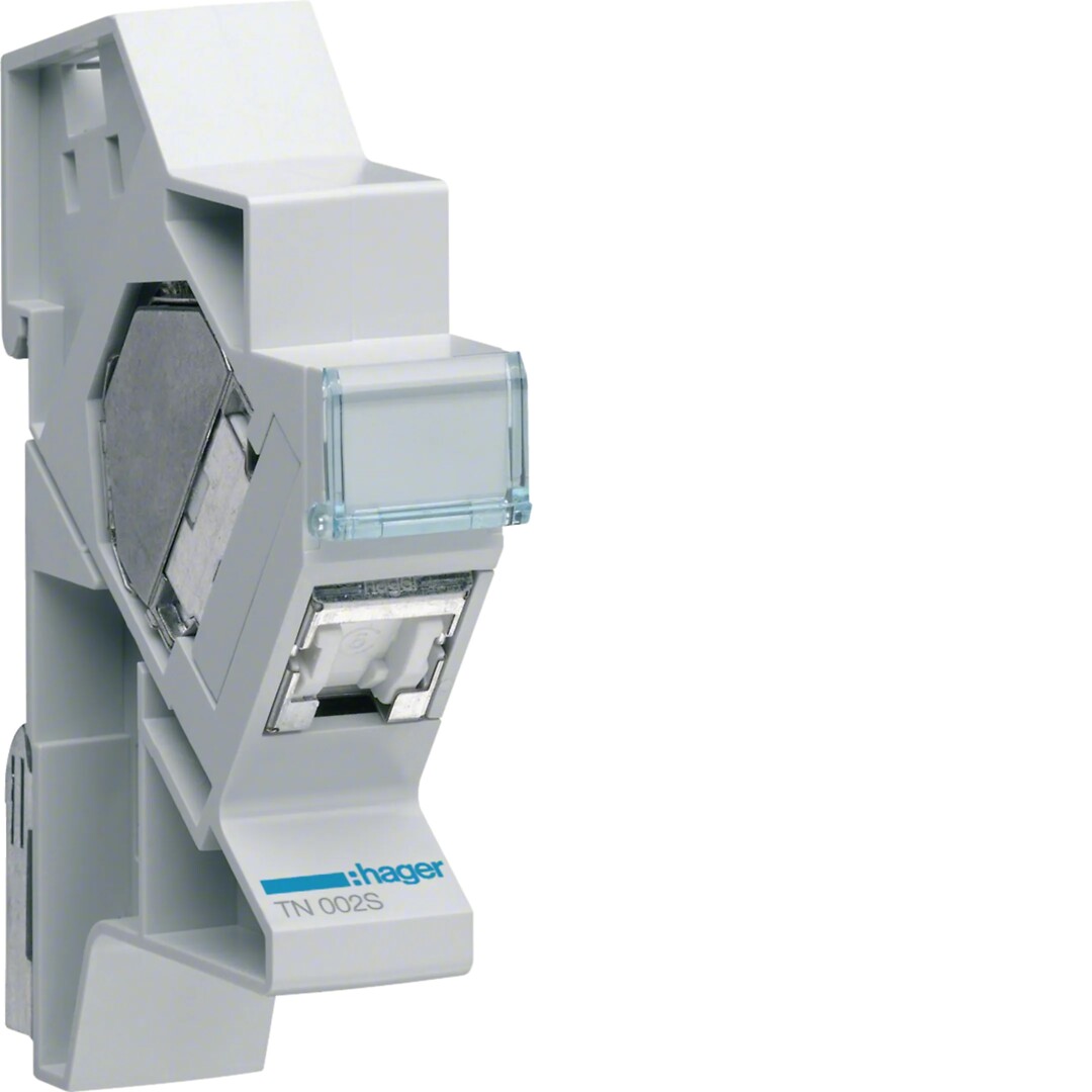 Ristikytkentämoduulipakkaus RJ45 CAT6 STP DIN-kiskoasennukseen, sisältää 4 kpl