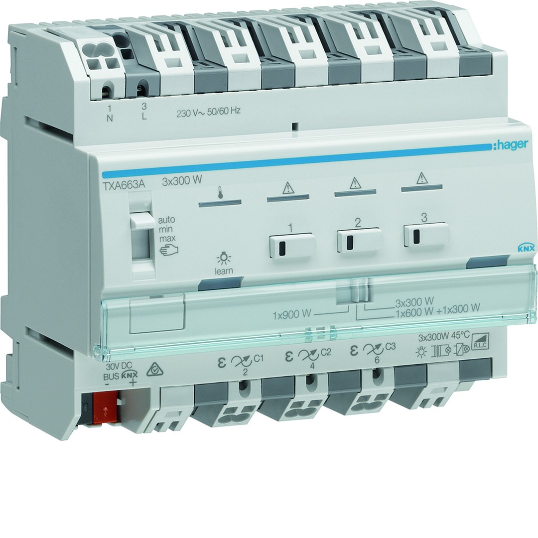 Yleisvalonsäädin 3-kanavainen KNX easy, 3x300W, ESL/LED