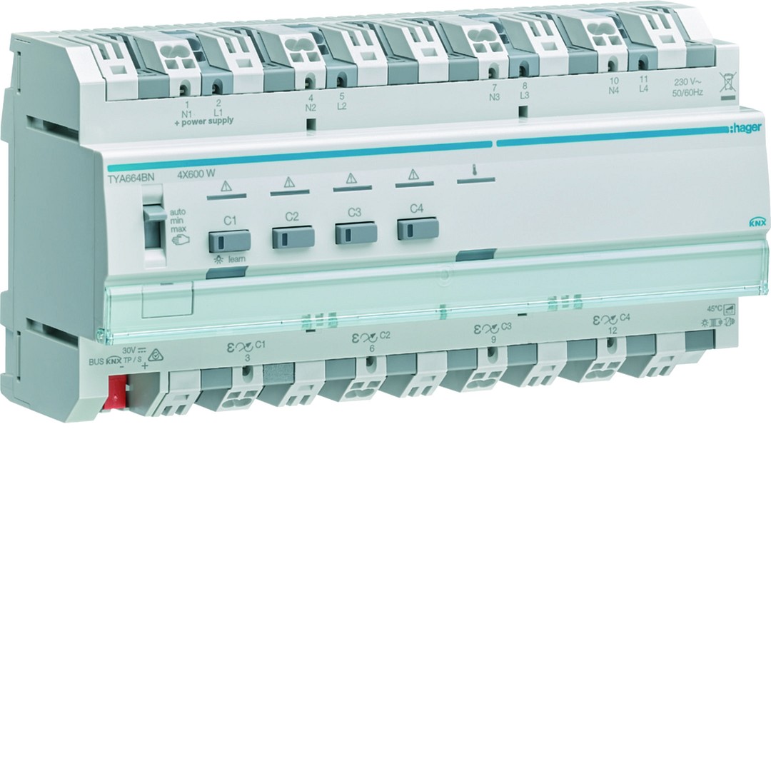 Yleisvalonsäädin 4-kanavainen KNX, 4x600W, ESL/LED