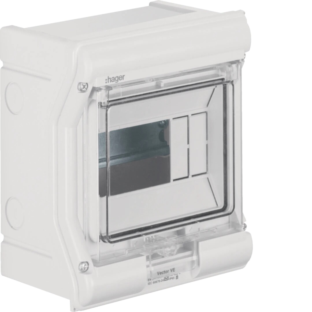 Moduulikotelo pinta-asennus Vector 1×4/6 moduulia PC-UV IP54, umpilaipoin