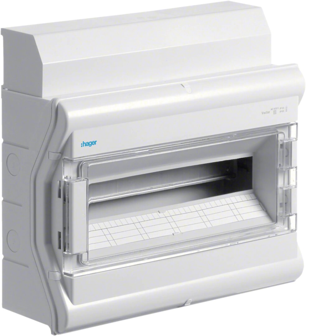 Moduulikotelo pinta-asennus Vector 1×18 moduulia PS/PC IP54, multil./kaapelisuoj.