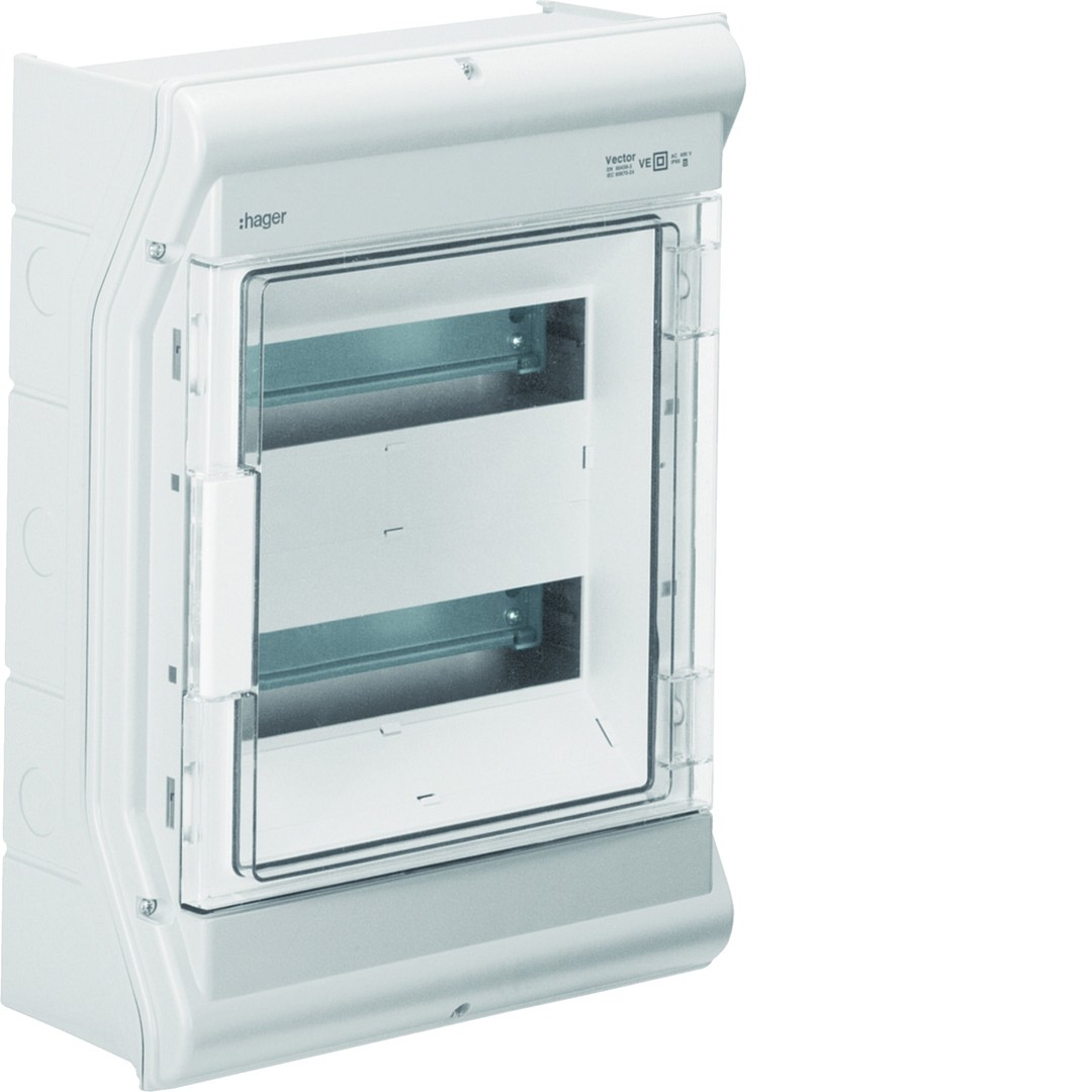 Moduulikotelo pinta-asennus Vector 2×12 moduulia PC-UV IP54, umpilaipoin