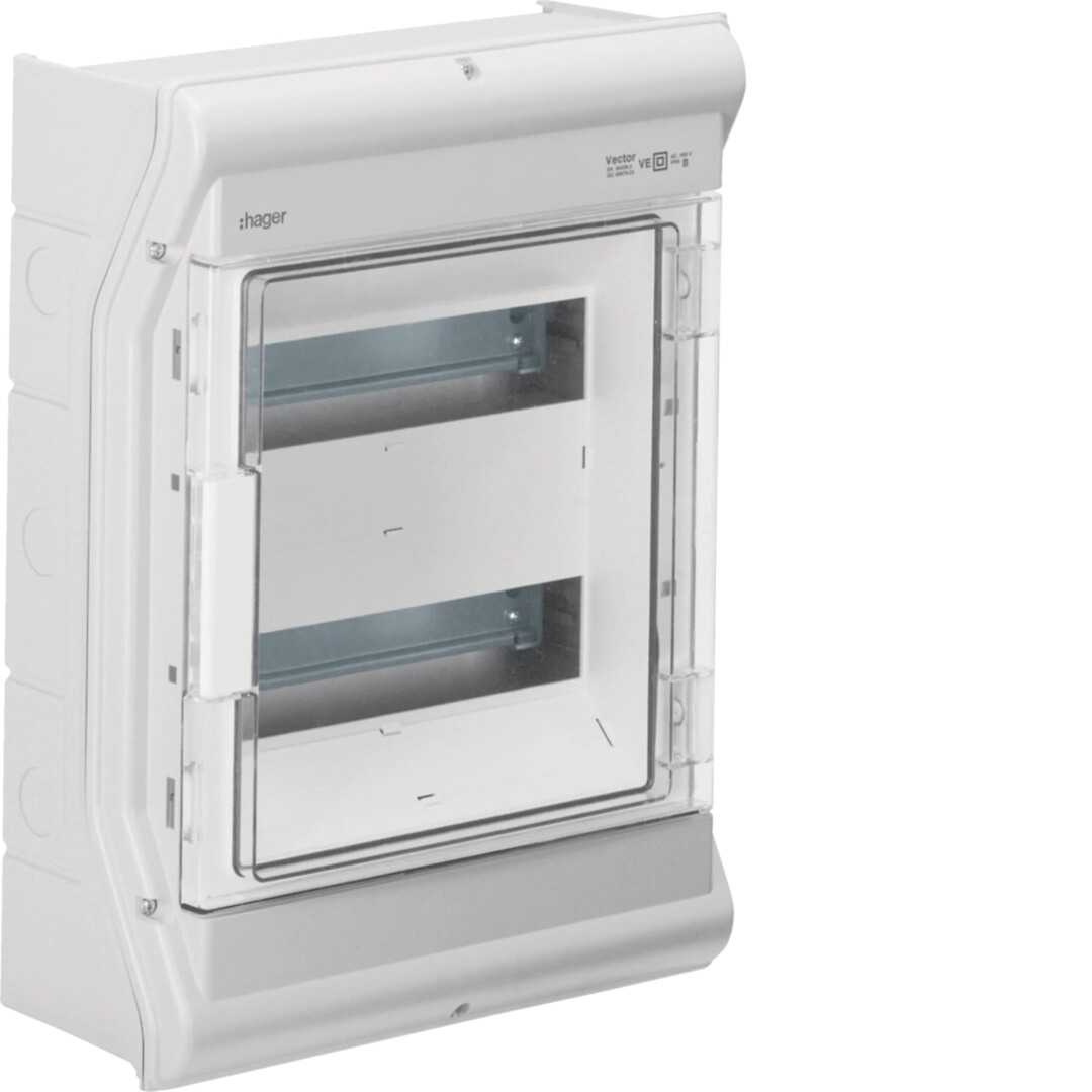 Moduulikotelo pinta-asennus Vector 2×12 moduulia PC-UV IP54, umpilaipoin