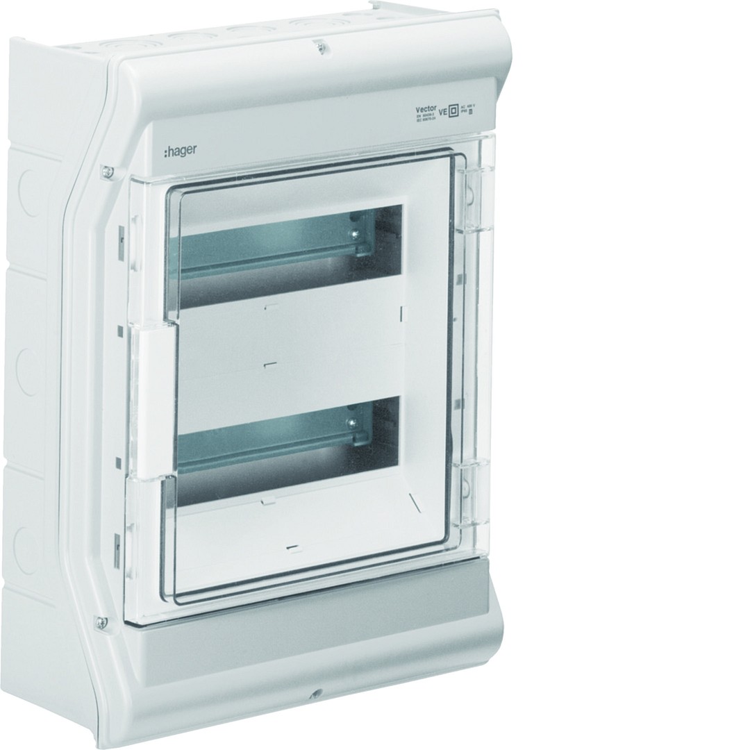 Moduulikotelo pinta-asennus Vector 2×12 moduulia PC-UV IP54, metr. läpil.aih.