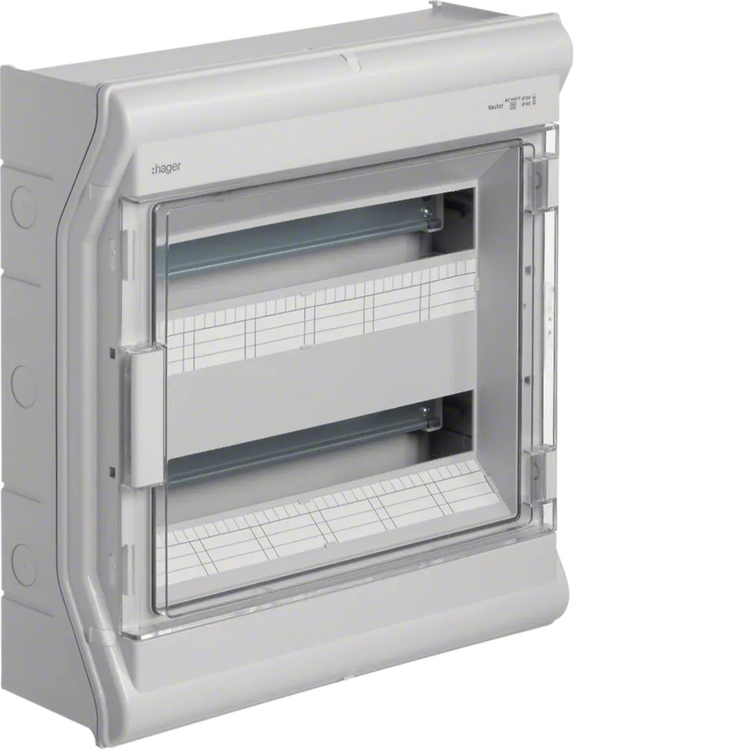 Moduulikotelo pinta-asennus Vector 2×18 moduulia PS/PC IP54