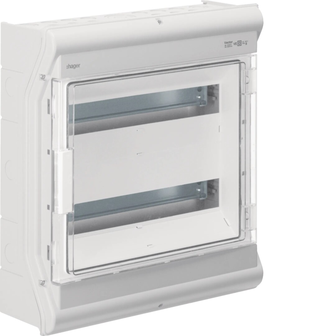 Moduulikotelo pinta-asennus Vector 2×18 moduulia PC-UV IP54, metr. läpil.aih.