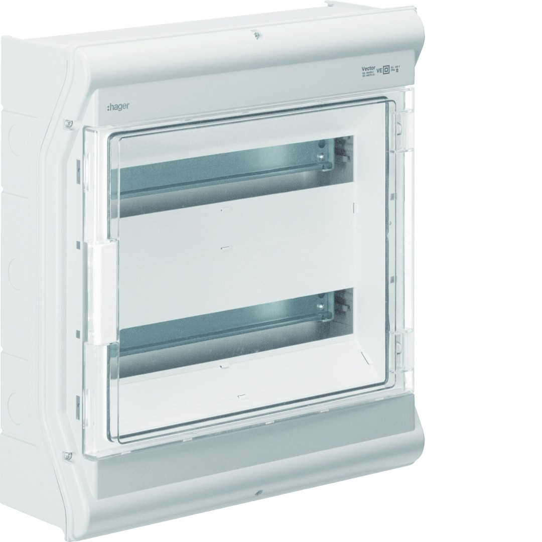 Moduulikotelo pinta-asennus Vector 2×18 moduulia PC-UV IP54, umpilaipoin