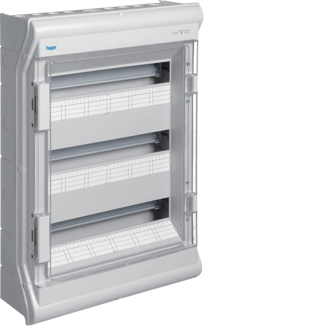Moduulikotelo pinta-asennus Vector 3×18 moduulia PS/PC IP54