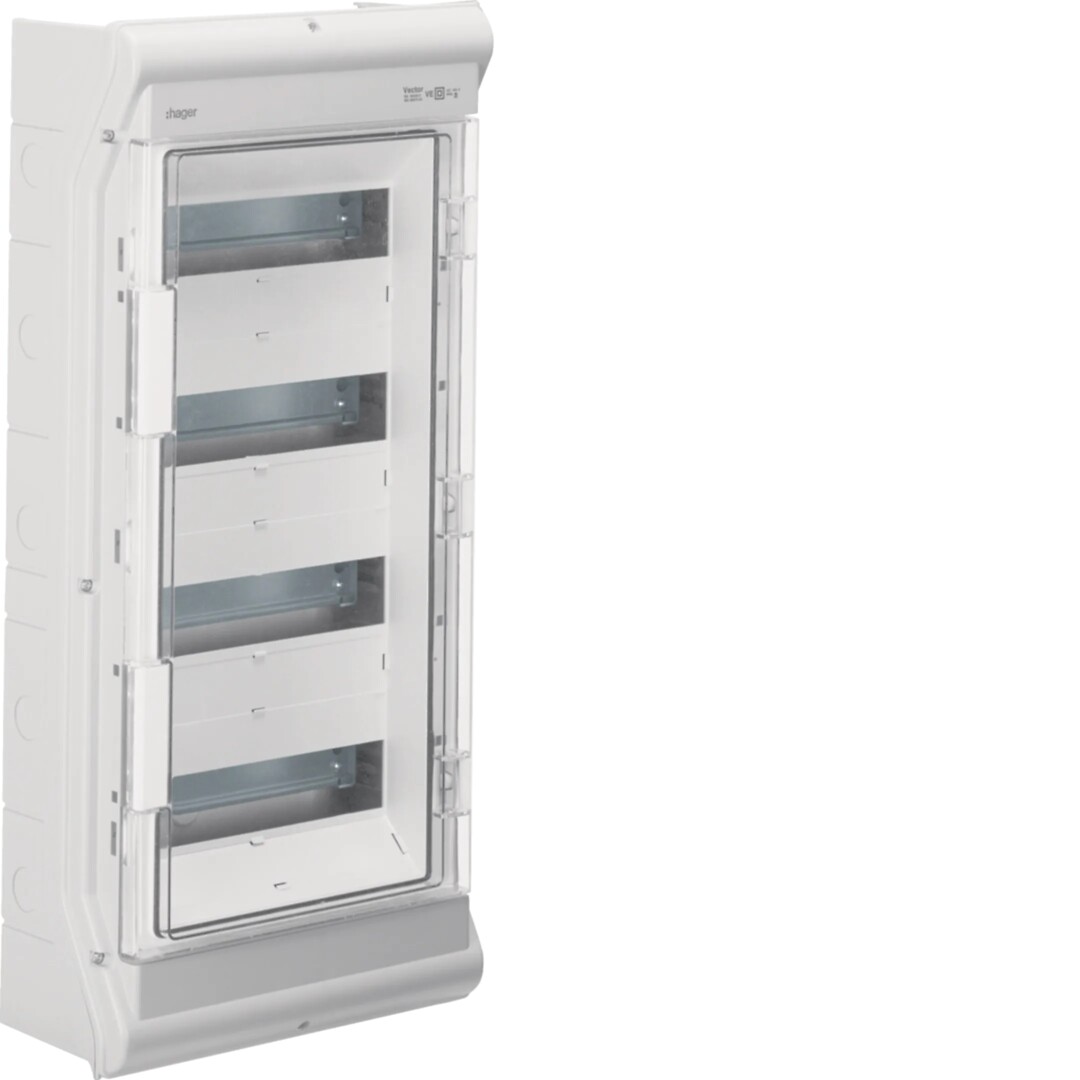 Moduulikotelo pinta-asennus Vector 4×12 moduulia PC-UV IP54, umpilaipoin