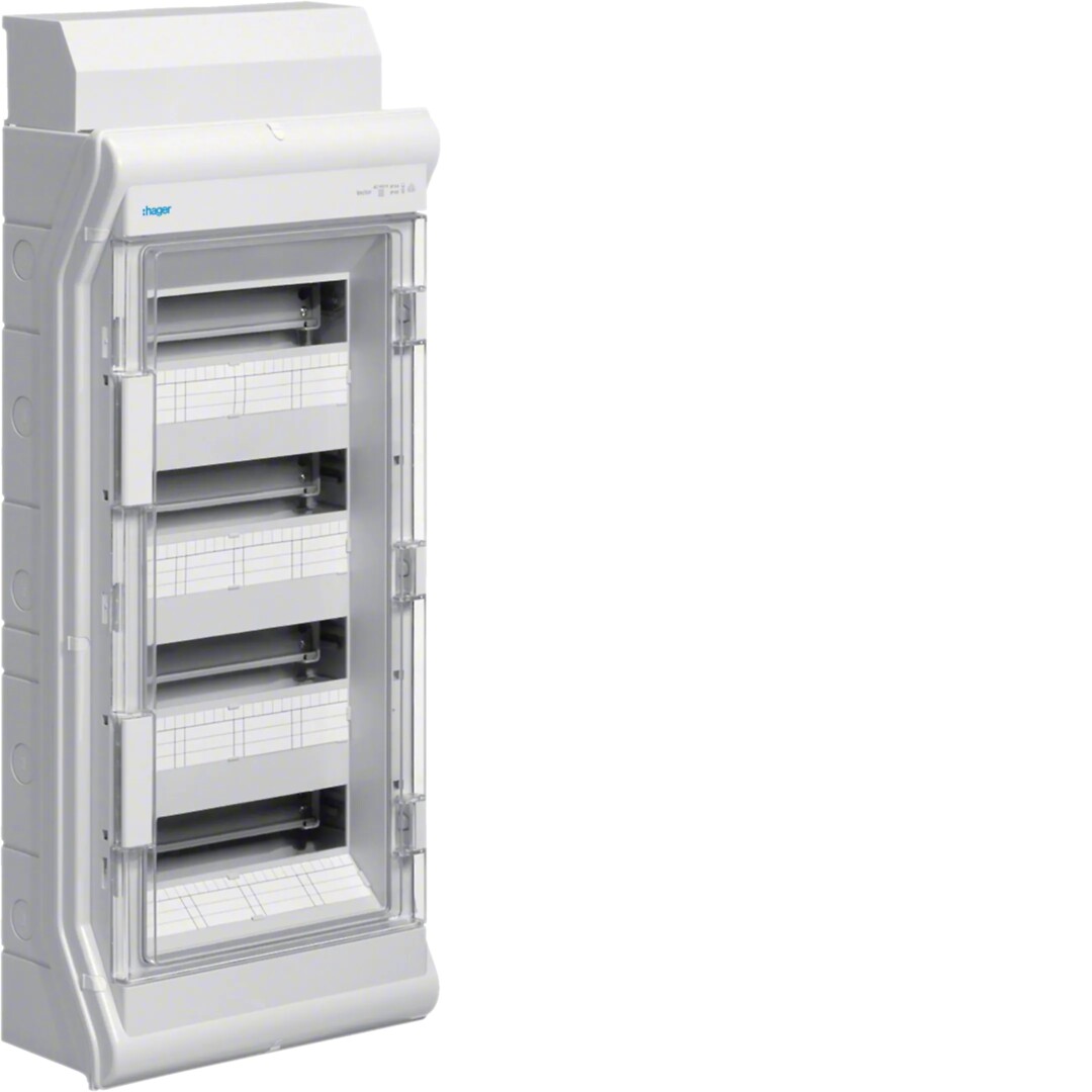 Moduulikotelo pinta-asennus Vector 4×12 moduulia PS/PC IP54, multil./kaapelisuoj.