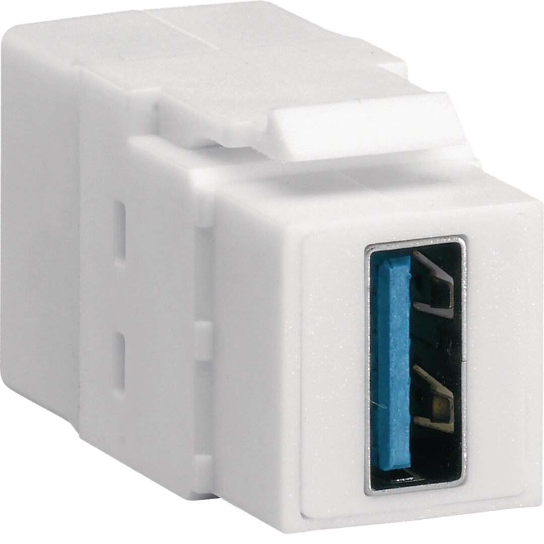 USB-jatkoliitin versio 3.0, suora 180° Keystone-mitoitetuihin liitinsovitteisiin