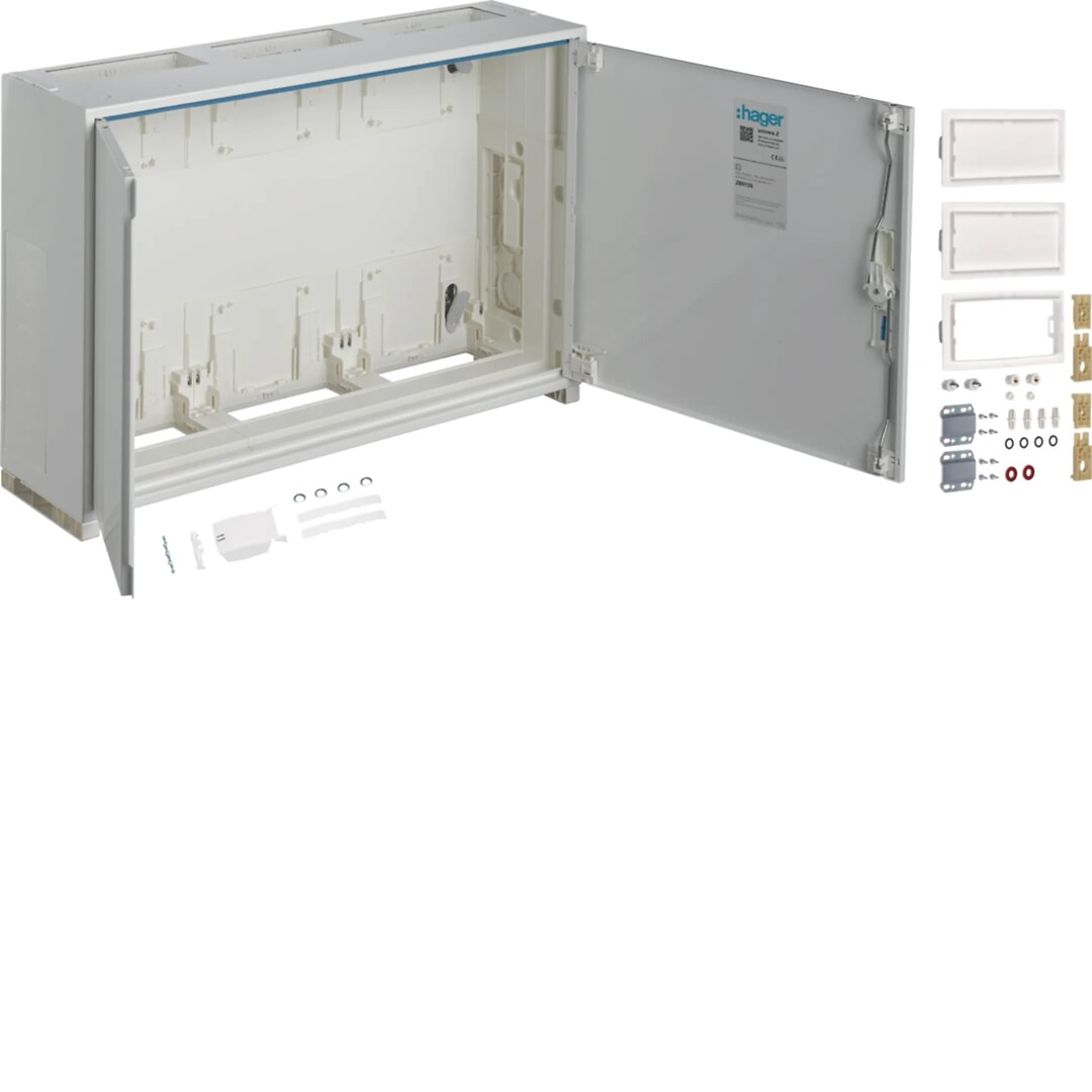 Jalustekotelo, universZ, 500x800x205mm, luokka II, IP44, 108 moduulia
