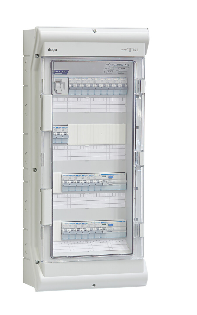 Ryhmäkeskus IP44 pinta In=50A, JSK 12xC10A+12xC16A, 2xVVSK